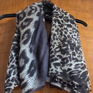 Tasha Sheer Leopard Animal Print Scarf Oversize 84" x 70"